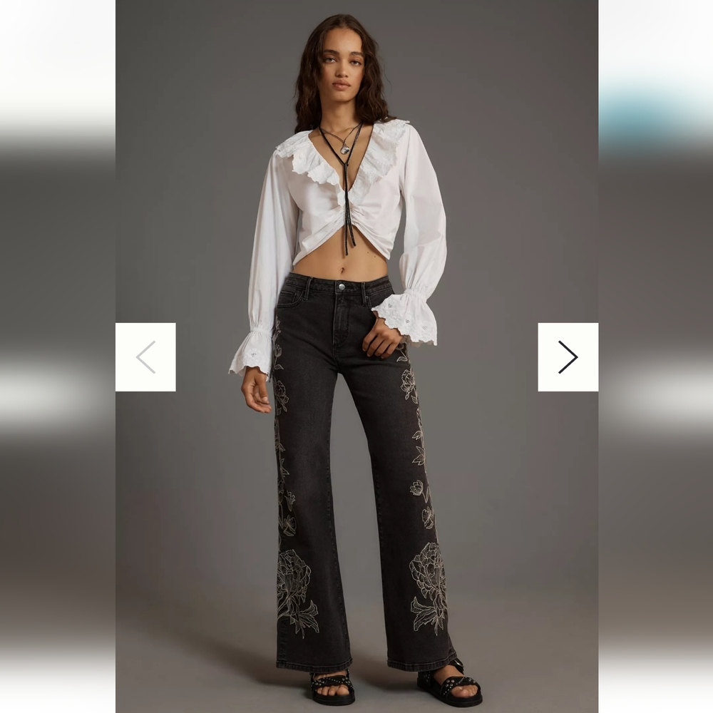 DRIFTWOOD Charlee x Etched Black Wide Jeans Sz.33 NWT